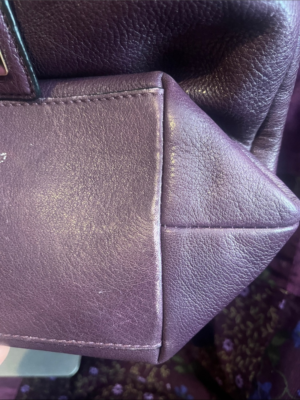 Coach Madison Leather North South Tote in Black Violet - Picture 5 of 14